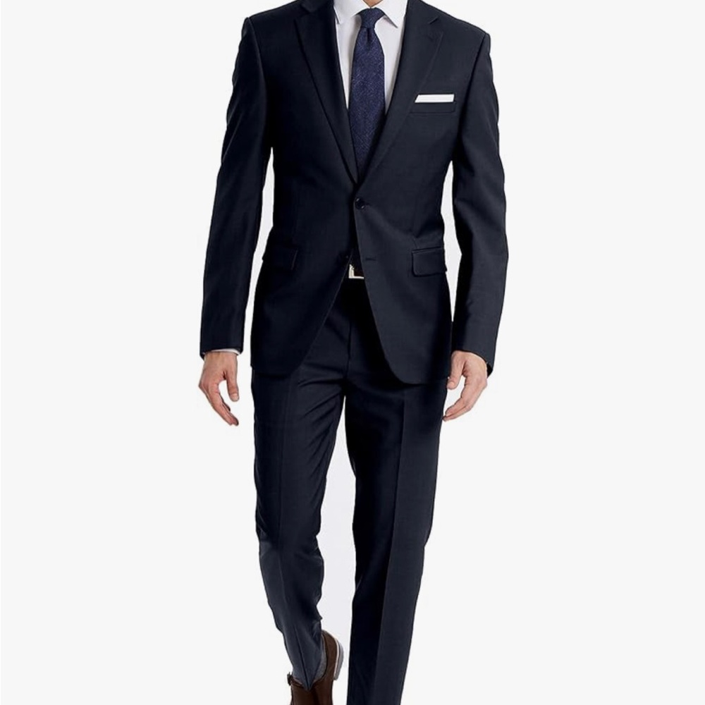 Calvin Klein Navy Blue Men's Slim Fit Suit (white CK shirt included)